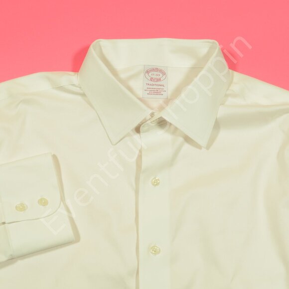 Brooks Brothers Other - Brooks Brothers Dress Shirt Mens 17 33 White Non Iron Traditional Fit Stretch